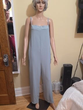 Light Blue Wide-Leg Jumpsuit – Women